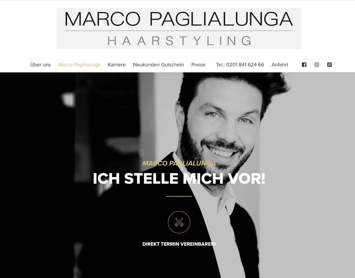 Neue Website von Marco Paglialunga Haarstyling in Essen/Heidhausen