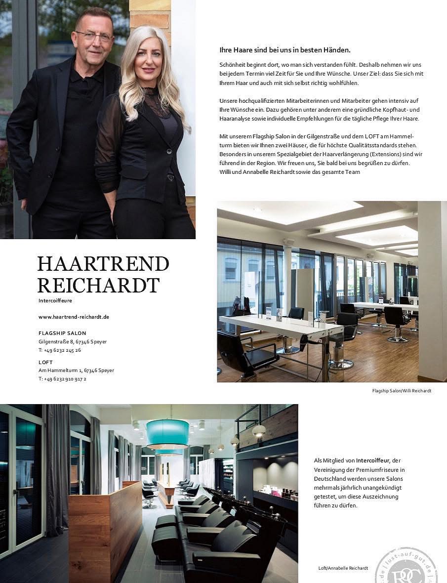 Intercoiffure Haartrend Reichardt Speyer im Lifestyle Magazin “LUST AUF GUT”